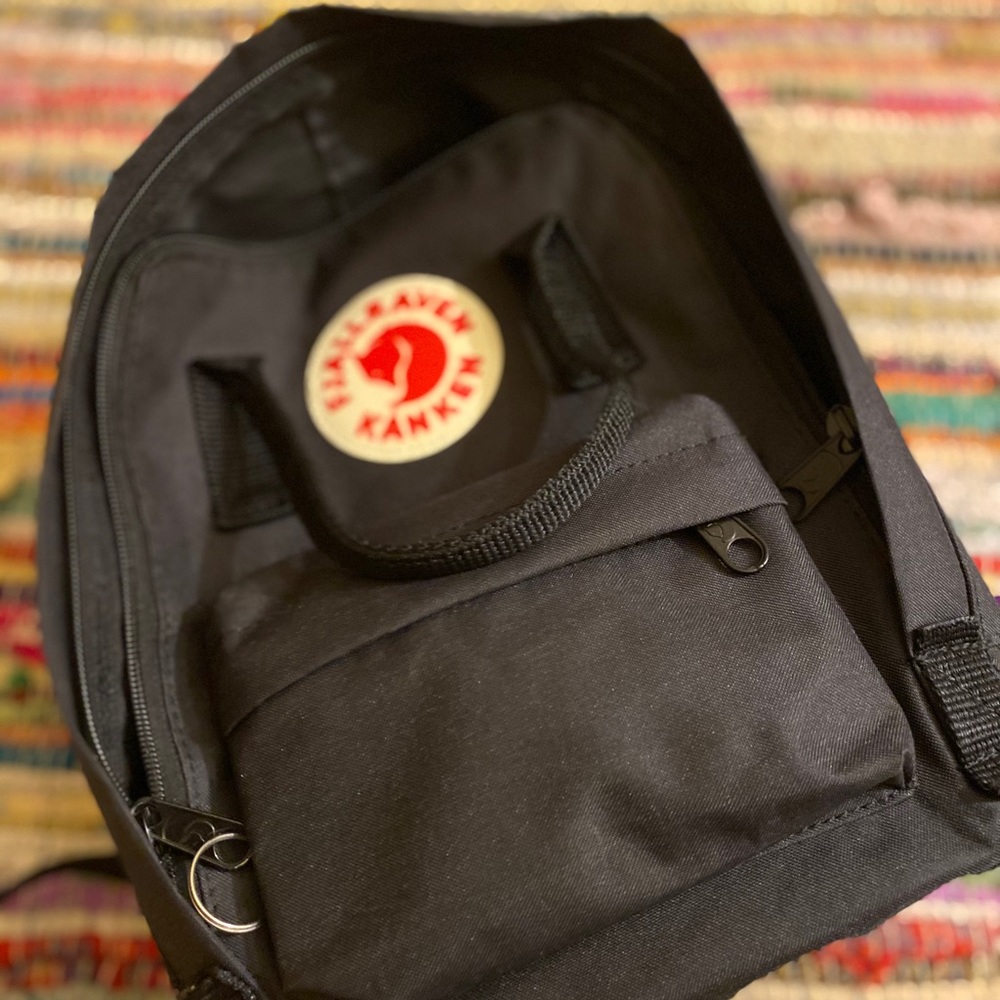Black mini backpack